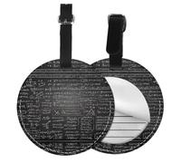 Physics Printing Print 1/2/4pcs Luggage Tags,Round Leather Travel Suitcase Labels with Privacy Name Address Card