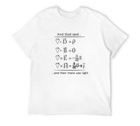 Physics T Shirt God Says Maxwell Equations and Then There was Light Nerd Design Cotton T-Shirt Men Science Summer Top T-Shirt White L
