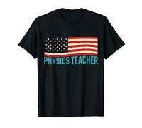 Physics Teacher American Flag Science STEM T-Shirt