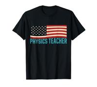 Physics Teacher American Flag Science STEM Value Graphic T-Shirt