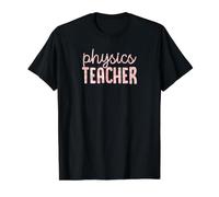 Physics Teacher Colorful Leopard Print Pattern Style Value Graphic T-Shirt, Men, Black, S