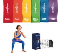 PhysioSpace Resistance Bands Loop Set - 6 Mini Loop Bands for Glutes, Legs and Core Workouts, PT-Inspired Natural Latex with Guide for Physical Therapy, Recovery, Mobility and Home Fitness