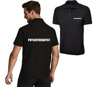 Physiotherapist Polo Shirt Left Chest and Black Print Doctors Life Physiotherapy Occupation Workwear Job Profession Birthday Unisex Gift Polo Top (Black, M)