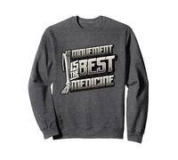 Physiotherapy Movement Is The Best Medicine Physiotherapist Sweatshirt, Adult Unisex, Dark Heather Grey, XX-Large