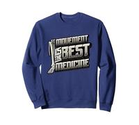 Physiotherapy Movement Is The Best Medicine Physiotherapist Sweatshirt, Adult Unisex, Navy Blue, Small