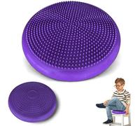 PHYSIOWORX Wiggle Seat - Inflatable Wobble Cushion for Posture, Concentration and Fidget Limitation - Sensory Seat - 35cm Diameter - for Kids with ADHD - 2 Tactile Surfaces - Calming Deep Purple