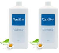 Physique Massage Lotion 1000ml - Lightly Oiled Non-Greasy, Enriched with Aloe Vera, Camomile & Vitamin E for Sports, Spa, Physiotherapy and Deep Tissue Massage - Dermatologically Tested (Pack of 2)