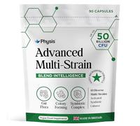Physis Advanced Multi-Strain Bio Cultures 50 Billion CFU | Microbiome Symbiotic 10 Lab-Tested Live Strains | 90 Vegan Capsules up to 3 Month Supply | Shelf-Stable Gut Flora Supplement | British Made