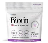Physis British Biotin Gummies | 10,000mcg High Strength | Hair Skin Nails | Growth Booster | 60 x Gummies Mouth-Watering Watermelon | 1 Month | Growth Supplement | Radiance Health | Biotin Supplement