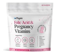 Physis Folic Acid & Pregnancy Vitamins | Prenatal Vitamins for Women | 60 Vegan Melt-in-Your-Mouth Mixed Berry Gummies | with Folic Acid, Vitamin D3, B12, Zinc, Iodine | UK-Made Pregnancy Supplements