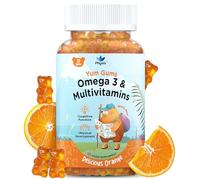 Physis Kids Vitamins & Omega 3 Gummies | Toddler Vitamins Age 2+ | Immunity Development Cognition | Children’s Multivitamins | Kids Gummies | 30 Natural Orange Soft Chews | Yum Gum Hero Buddy Bear