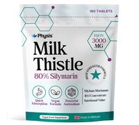 Physis Milk Thistle High Strength Food Supplement | 80% Silymarin | Milk Thistle Seeds | 180 x Tablets | Vegan Food Supplement | Made in Britain