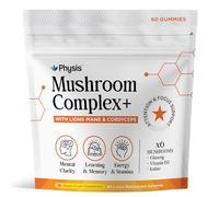 Physis Mushroom Gummies Complex 2000mg | Attention & Focus Gummies | Lions Mane +Maitake +Reishi +Chaga +Cordyceps +Tremella | Brain, Energy & Immunity | High Strength | 60 x Juicy Blackcurrants