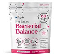 Physis Oral Probiotics for Women 60 Billion CFU | Bacterial Balance | Trio-Biotics Flora-Fresh | Feminine Care | Intimate Flora Gut Health & Relief | 3-Strain-Power | 60 Vegan Tablets