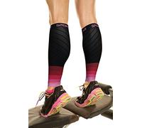 Physix Gear Sport Calf Protection for Heavy Legs - Calf Compression for Men and Women - For Faster Calf Recovery, Black/Pink (1 Pair), L/XL | 14" - 19" Calf