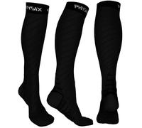 Physix Gear Sport Compression Socks 20-30 mmHg - Men & Women - Running, Nurses, Shin Splints, Flight, Travel (Black-L/XL)