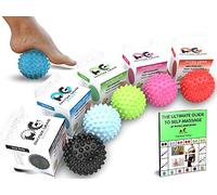 Physix Gear Sport Massage Balls - Spiky Ball Roller for Plantar Fasciitis Trigger Points Neck & Back Strain Relief - Deep Tissue Rehab Reflexology Acupressure - Reach Areas Foam Rollers Can't (BLU)