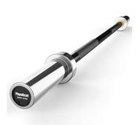 PhysKcal 4ft Compact Training Bar with ⌀ 2'' Sleeves, Short Barbell for Bicep Tricep Curls, Small Barbell for Women, Beginners and Juniors - Chrome & Black