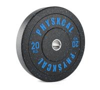 PhysKcal 50 mm Crumb Rubber Bumper Plates with Colour Flex 5-25 kg | Fits 2" Olympic Barbell. 450 mm Diameter. Built for Garage & Home Gym. High Bounce. Absorbs Impacts. Protect the Floors.