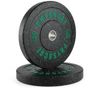 PhysKcal 50 mm Crumb Rubber Bumper Plates with Colour Flex 5-25 kg | Fits 2" Olympic Barbell. 450 mm Diameter. Built for Garage & Home Gym. High Bounce. Absorbs Impacts. Protect the Floors.