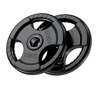 PhysKcal 50 mm Olympic Weight Plates, Tri-Grip, Rubber Coated, 1.25-25 kg | Weight Discs for Easier Loading & Unloading. Safer for Lifting, Strength Trianing & Standalone Plate Exercise at Home Gym.
