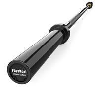 PhysKcal 6 ft International Olympic Bar Fits 2'' Weight Plates, Full Black