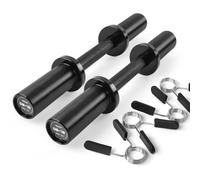 PhysKcal Dumbbell Bar for 2'' Weight Plates, 16-Inches Olympic Dumbbell Handles with 28mm Grip, Load Dumbbells for Olympic Weight Plates (Collars Included)