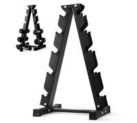 PhysKcal Dumbbell Rack Heavy Duty Steel 350kg Load Bearing, 5-Tier Weights Storage Dumbbell Stand, Dumbbell Tree Stand Weights Holder for Home Gym Exercise Fitness Equipment