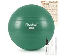 PhysKcal Gym Ball for Exercise 55-85 cm with Exercise Sheet and Pump | Anti-Burst Swiss Ball for Yoga, Pilates and Pregnancy Exercise, Office Ball Chair, Ideal for Balance & Stability Training