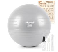 PhysKcal Gym Ball for Exercise 55-85 cm with Exercise Sheet and Pump | Anti-Burst Swiss Ball for Yoga, Pilates and Pregnancy Exercise, Office Ball Chair, Ideal for Balance & Stability Training