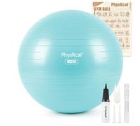 PhysKcal Gym Ball for Exercise 55-85 cm with Exercise Sheet and Pump | Anti-Burst Swiss Ball for Yoga, Pilates and Pregnancy Exercise, Office Ball Chair, Ideal for Balance & Stability Training
