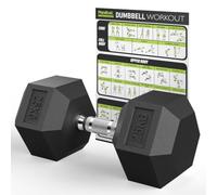 PhysKcal Hex Dumbbells, Odourless Poly Rubber Coated, Knurled Handle | Sold in Pair or Single. Anti-Roll Design. Ideal for Cross Training and Gym. Profi Dumbbells for Strength Training at Home