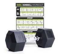 PhysKcal Hex Dumbbells, Odourless Poly Rubber Coated, Knurled Handle | Sold in Pair or Single. Anti-Roll Design. Ideal for Cross Training and Gym. Profi Dumbbells for Strength Training at Home