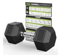 PhysKcal Hex Dumbbells, Odourless Poly Rubber Coated, Knurled Handle | Sold in Pair or Single. Anti-Roll Design. Ideal for Cross Training and Gym. Profi Dumbbells for Strength Training at Home