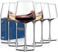 Physkoa 6-Pack 15oz Crystal Wine Glasses, Modern Square Stemware, Perfect for Home, Birthdays, Weddings, Cold Drinks