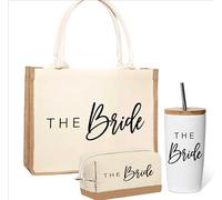 Physkoa Bridal Shower Gifts for Bride to Be - Tote Bag Accessories, Engagement Bachelorette Party Wedding Essentials, 3-piece Gift Set, L, Bridal Shower Gift