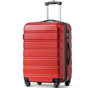 Physport ABS Hard Shell Travel Trolley Suitcase 4 Wheel Luggage Set Hand Luggage, Modern Design, Silent Universal Wheel, Adjustable Telescoping Handle, 28", Red