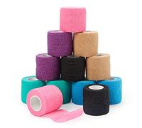 PHYTOP 12 Rolls Cohesive Bandage Wrap 5cm x 4.5m - Self Adhesive Bandage, 6 Colours for Wrist Ankle Sports Protection, Vet Wrap for Dogs Cats & Pets