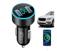 Phytress Car Charger - Fast 2-Port Type-C Adapter,Smart Digital Display Overheat Protection Charger for Truck Business Travel Daily Commute Ride-Sharing