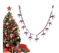 Phytress Christmas Bows,Red Ornaments with Jingle Bells,Christmas Reusable Bow Garland Banner - for Living Room Bedroom Office Fireplace Mantel Shelf Window Wall Door Living Room