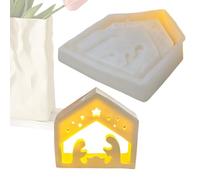 Phytress Christmas Nativity Silicone Molds | Tealight Holder Mould | Silicone Jesus Molds,for Handmade Scented Candles Plaster Resin Clay Halloween New Year