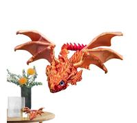 Phytress Dragon Toys - 3D Printed Flexible Flying Dragon Figures,Creative Crafts, Movable Joints Executive Desk Fidget Toys For Home Office