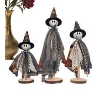 Phytress Ghost Decorations - Spooky Cute Halloween Decor - Decorations Rustic Wooden Sculpture for Men Women Workplace Table Desk Party Shelf Holiday Home