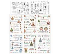 Phytress Merry Christmas Stickers | Merry Christmas Rub on Transfer Decals - Holiday Decorations for Candle Kids Party Office Classroom Ball Furniture Winter Home Window Notepad Door