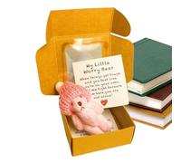 Phytress Mini Bear - Plush Bear - Handmade Little Animal Pocket Toy with Inspirational Card for Children Baby Shower Christmas Valentine's Day