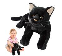 Phytress Plush Black Cat Toy | Cartoon Doll Figure Huggable Soft | Plush Animal Figurine for Home, School, Workplace, Car Interior