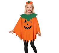 Phytress Pumpkin Cape - Pumpkin Costume for Kids | Halloween Costume for Stage Performance Carnivals Masquerades Hunting House, Glow in the Dark Dress Up Poncho