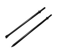 Phyxlyn Pneumatic Cold Chisel Set, 3/4" Width 14" Long Air Pneumatic Hammer, Flat and Point Chisels with Round Collar for Concrete and Tile, Air Hammer Punch Chipping Bits Tool, Cr-Mo Alloy Steel