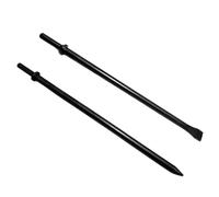 Phyxlyn Pneumatic Cold Chisel Set, 3/4" Width 18" Long Air Pneumatic Hammer, Flat and Point Chisels with Round Collar for Concrete and Tile, Air Hammer Punch Chipping Bits Tool, Cr-Mo Alloy Steel