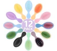 Phyyixs 12 Pieces Mini Wet Hair Brush, Travel Detangling Brush, for Most Hair Types, with Ease Knots Without Tears or Breakage, Multicolor